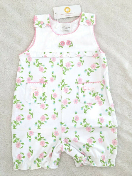 NEW Size 3-6 months Baby Girls Romper Pretty White Floral Baby Romper Jumpsuit