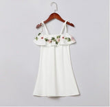 Size 3 Years Girls Dress New Flower Applique White Ruffle Top Girls Dress