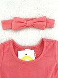 NEW Size 3-6 months Baby Girls Dress Red & White Baby Dress & Headband Set
