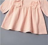 size 9-12 months new baby girls dress pink long sleeve ruffle baby girls dress