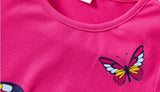 size 4-5 years new girls dress hot pink butterfly short sleeve dress -1 Left !