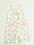 NEW Size 18 months Baby Girls Romper 100% Cotton Pink Floral White Romper