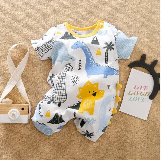 size 3-6m to 12-18 months dinosaur baby romper new 100% cotton baby boys romper.