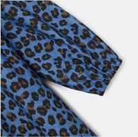 size 2 years new girls dress leopard print blue chambray long sleeve dress
