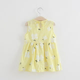size 12-18 months new girls dress 100% cotton floral yellow girls dress