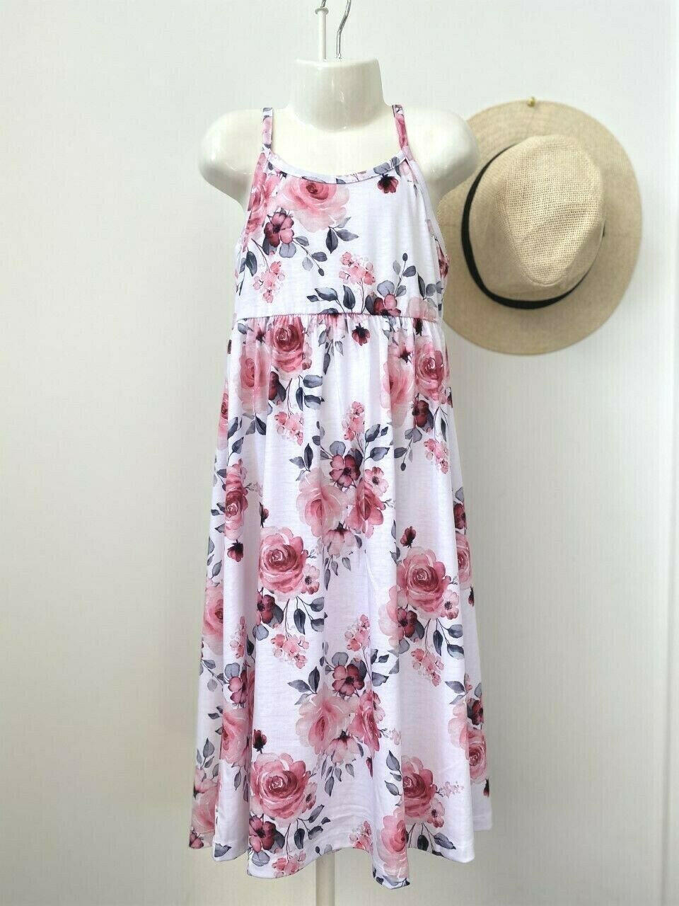 New Girls Dress: Pretty Pink Floral Print Maxi Dress