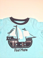 size 3 months baby boys outfit 'Daddy's First Mate' new top & shorts set