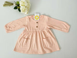 size 9-12m/12-18 months new toddler/baby girls dress pink long sleeve dress