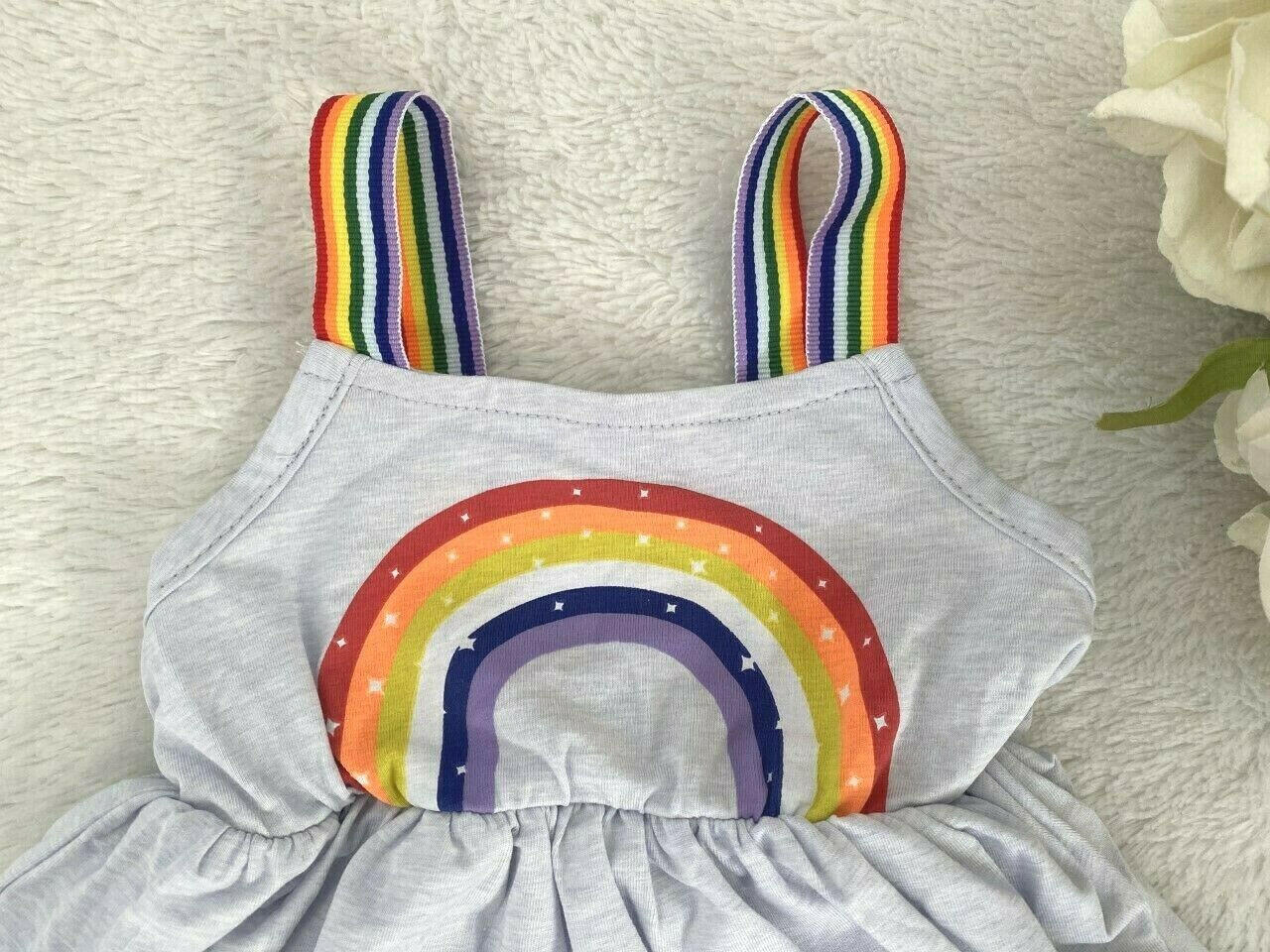 Baby Girls Dress Blue Rainbow Baby Girls Dress