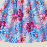 size 2/3/4/6/8 years new girls dress blue pink tropical flower girls dress