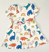 girls dress dino dinosaur new girls dress size 18-24m/3y/4y/5y