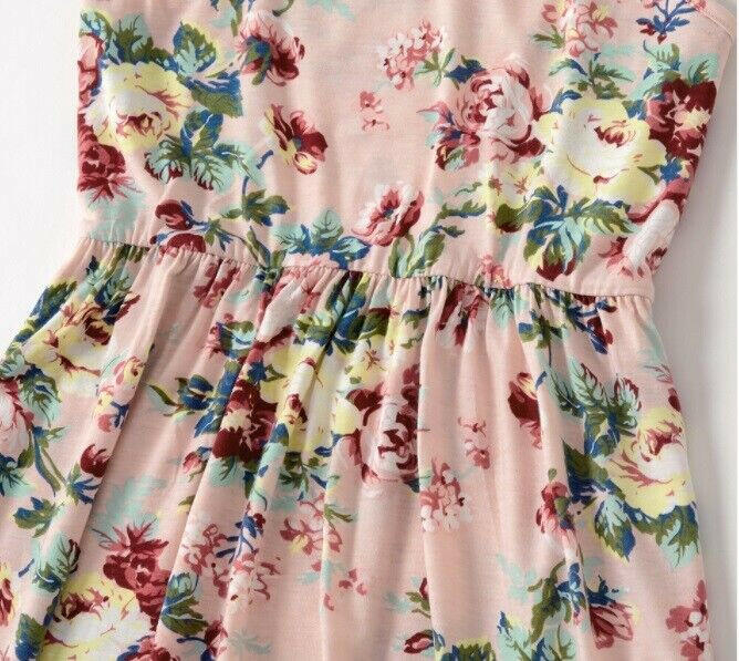 Dusty pink floral curve hem girls dress