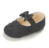 NEW Size 11cm Girls Baby Shoes 0-6 months Black Heart Bow Baby Shoes