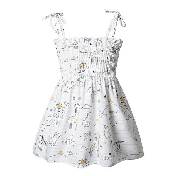 Size  6-9 months Baby Girls Dress Girls Cute Animal Print Baby Girls Dress New
