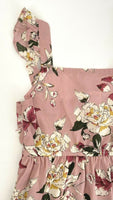 size 2y/6y/8 years new girls dress dusty pink floral flutter sleeve girls dress