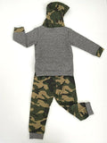 size 18-24m / 3-4 years new boys outfit grey army camo hoodie & pants set