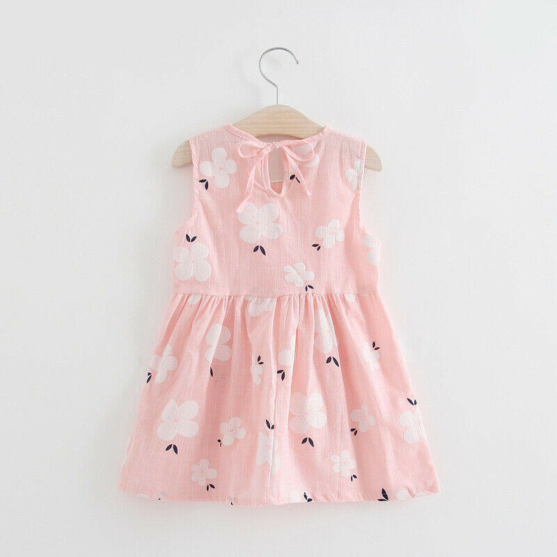 SOLD OUT- 100% cotton floral pink girls dress