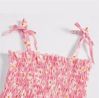size 12-18 months new toddler girls dress 100% cotton daisy pink girls dress