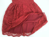 size 4-5y to 10-11 years new girls dress dark rose red floral lace girls dress