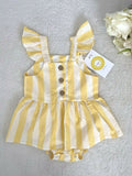 size 6-9 months new baby girls dress yellow striped dress - 1 LEFT !