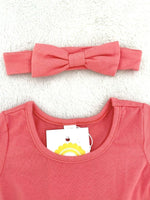 NEW Size 0-3 months Baby Girls Dress Red & White Baby Dress & Headband Set