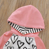 Baby girls outfit tracksuit heart pink hoodie and pants set