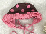Girls Swimwear Pink Polkadot Cocoa Bathers & Cap Set