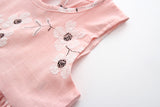 Size 4-5 Years Girls Dress 100% Cotton Pretty Pink Foral Girls Dress NEW