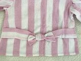 Size 0,1,2 Baby Clothing Baby Girls Pink Stripe Ruffle Sleeve Top - Select Size