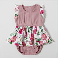 size 3-6m to 9-12 months new baby girls dress dusty pink floral baby girls dress