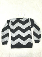 NEW Size 4 Years Boys Clothing Boys Top Black Grey Chevron Long Sleeve Top