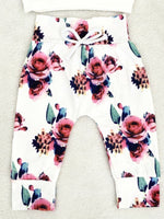size 0-3 months baby girls outfit new white & rose hoodie, pants & headband set