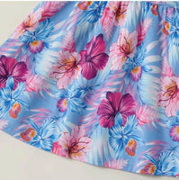 size 2/3/4/6/8 years new girls dress blue pink tropical flower girls dress