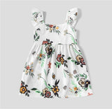 NEW Size 9-12 months Baby Dress Flowers LadyBug Bumble Bee print White Dress