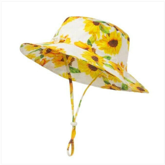 NEW Baby Kids Sunhat for ages 6 months to 2 years Size 50cm Sunflower Sun Hat.