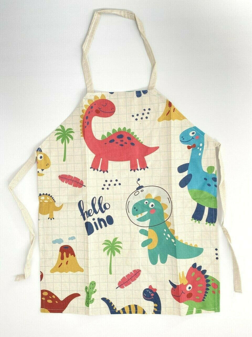 kids childrens cooking/art apron dinosaur apron art smock dino apron  45x56cm.