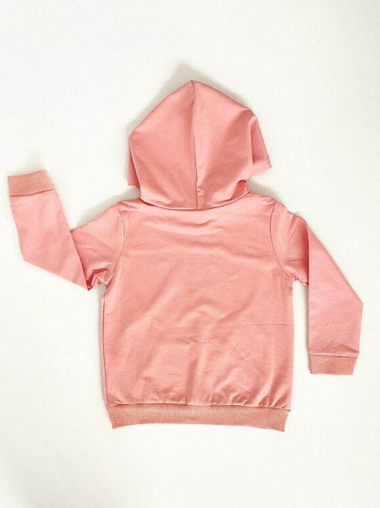 Girls Pink "Live-Laugh-Love" Hooded Long Sleeve Top Back