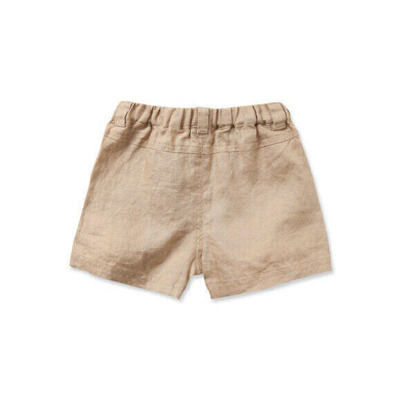Boys Beige Linen Shorts - Size 24 Months - MARIGOLD 