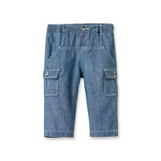 Size 5T New Boys Pants Boys Blue Chambray Pants Size 5 years 5T - MARIGOLD 