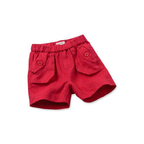Boys Shorts New Size 3 Years Red Linen Boys Shorts Size 3Y - MARIGOLD 