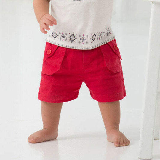 Boys Shorts Toddler New Size 18 months Red Linen Boys Shorts Toddler - MARIGOLD 
