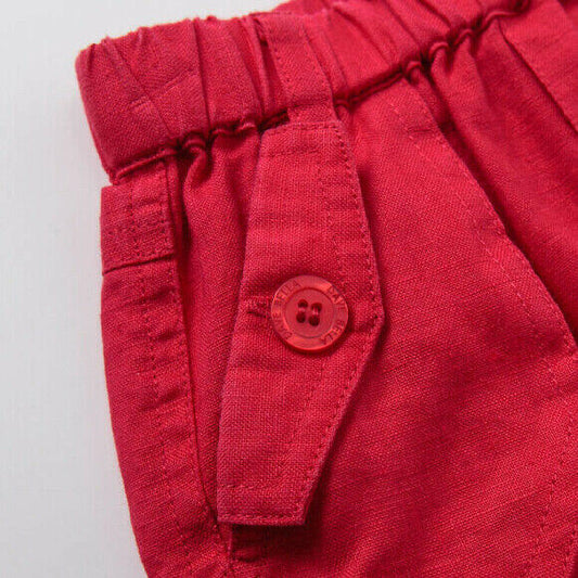Boys Shorts Toddler New Size 18 months Red Linen Boys Shorts Toddler - MARIGOLD 