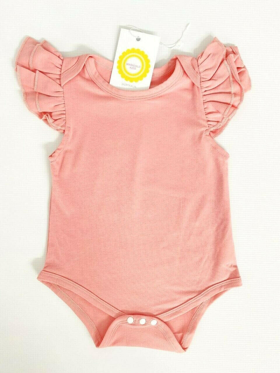 Tropical Fruit 3-Piece Baby Girl Outfit - Bodysuit, Skirt and Headband - MARIGOLD 