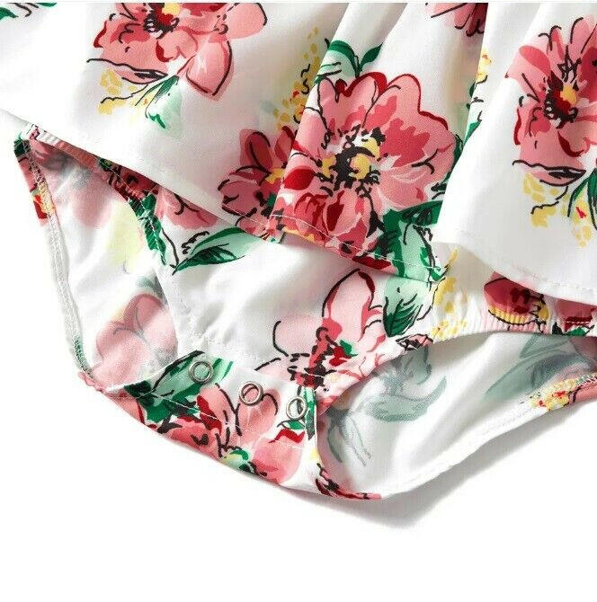 Dusty Pink & Floral Baby Dress & Bow Headband - MARIGOLD 