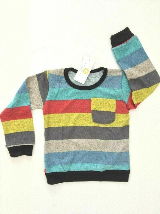 Boys Colour Striped Long Sleeve Top (2 Years) - MARIGOLD 