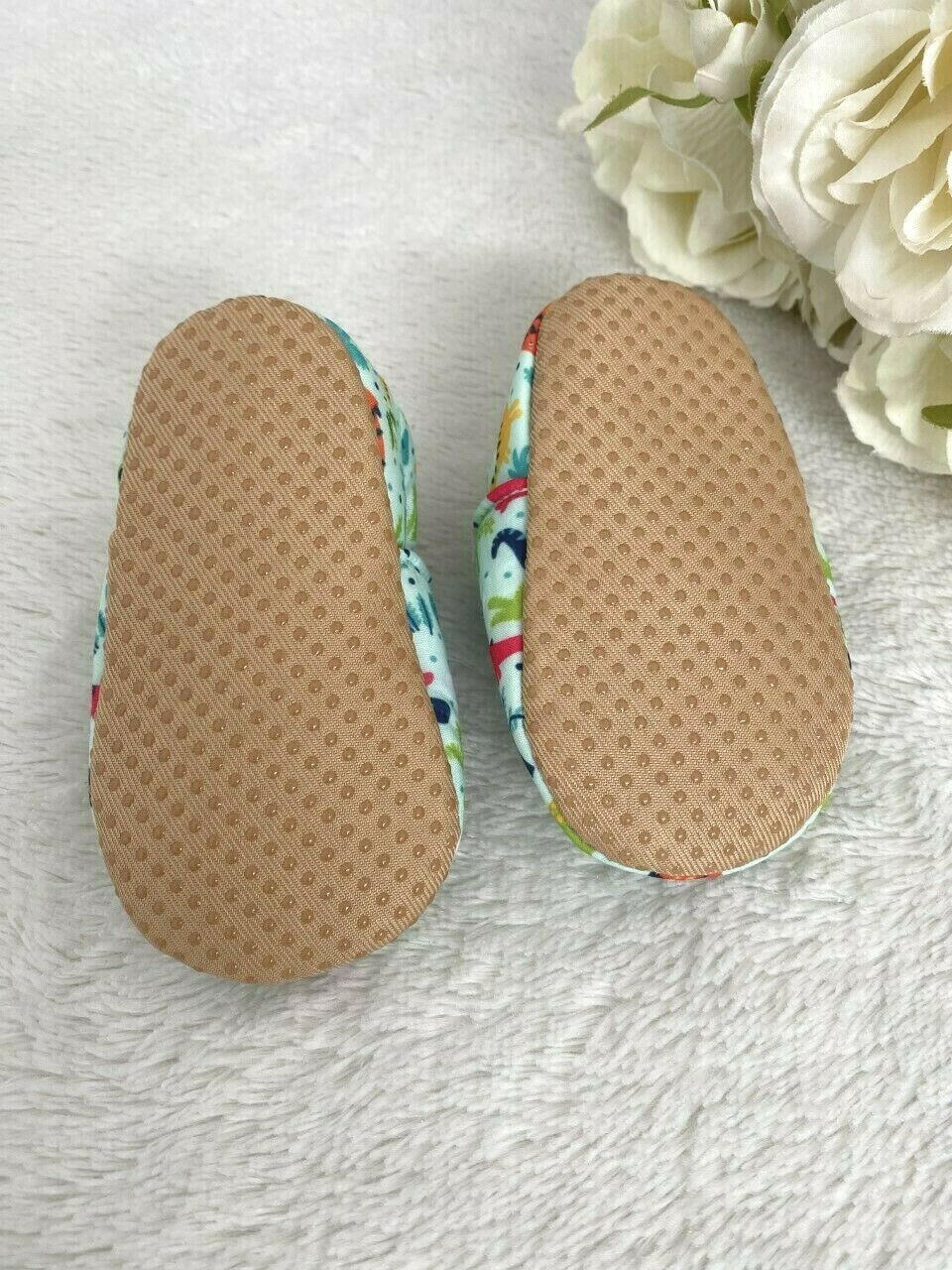 Dinosaur Print Baby Boy Shoes - Soft and Cozy - MARIGOLD 