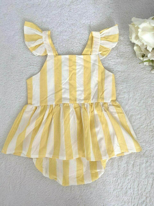 size 6-9 months new baby girls dress yellow striped dress - 1 LEFT ! - MARIGOLD 
