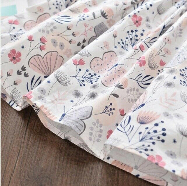 Girls Dress New Pink Grey Butterfly Floral Girls Dress 100% Cotton Girls Dress - MARIGOLD 