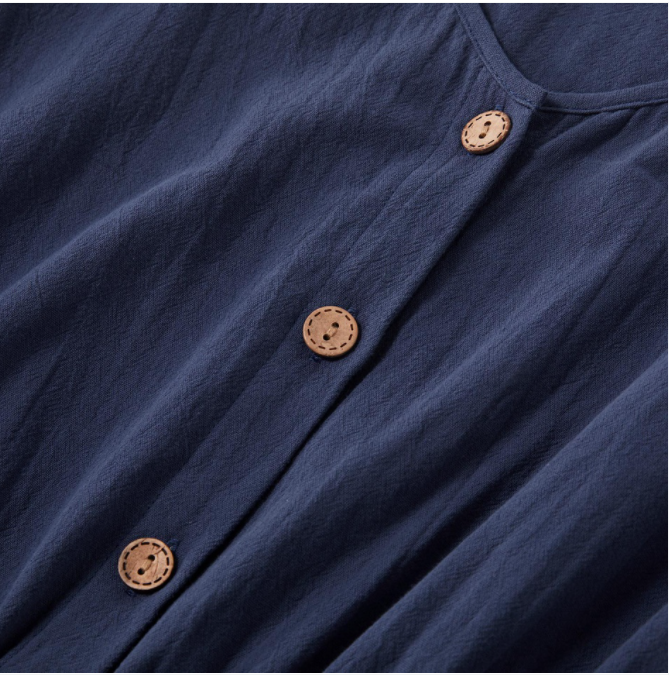 girls dress navy blue flutter sleeve floral cotton dress - MARIGOLD 