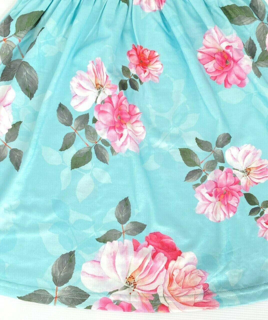 Girls dress new pink camellia rose blue girls dress floral girls dress - MARIGOLD 